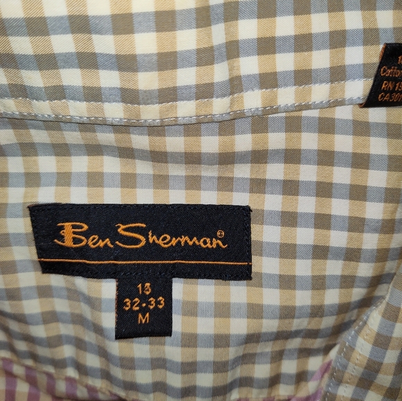 Ben Sherman Long Sleeve Button Down Gingham Shirt - Picture 2 of 9